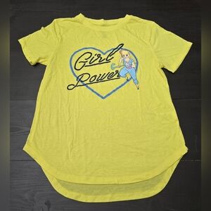 Juniors Size Medium 7-9 Toy Story 4 Bo Peep Girl Power Bright Yellow T-Shirt GUC
